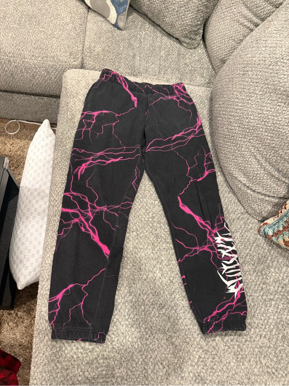 Black and pink sweatpants